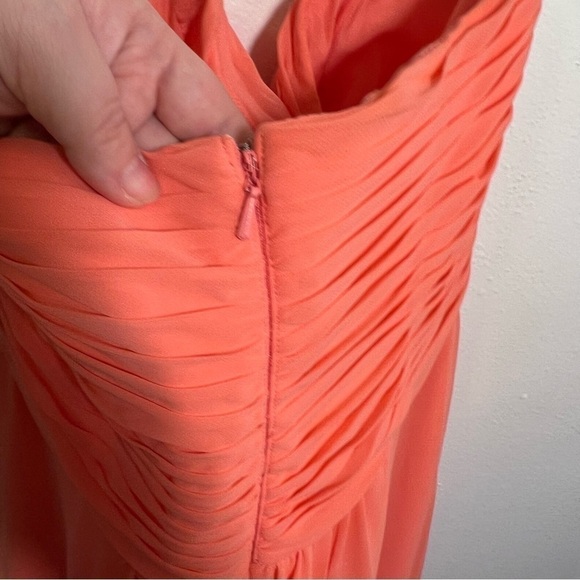 David’s Bridal Strapless High Low Dress with Front Detail Coral Reef - Picture 10 of 12